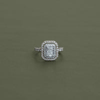 Radiant Cut Lab Diamond Double Halo Ring