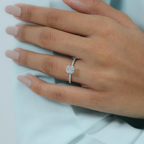Square Radiant Lab Diamond Engagement Ring