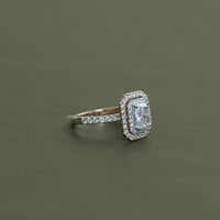 Radiant Cut Lab Diamond Double Halo Ring