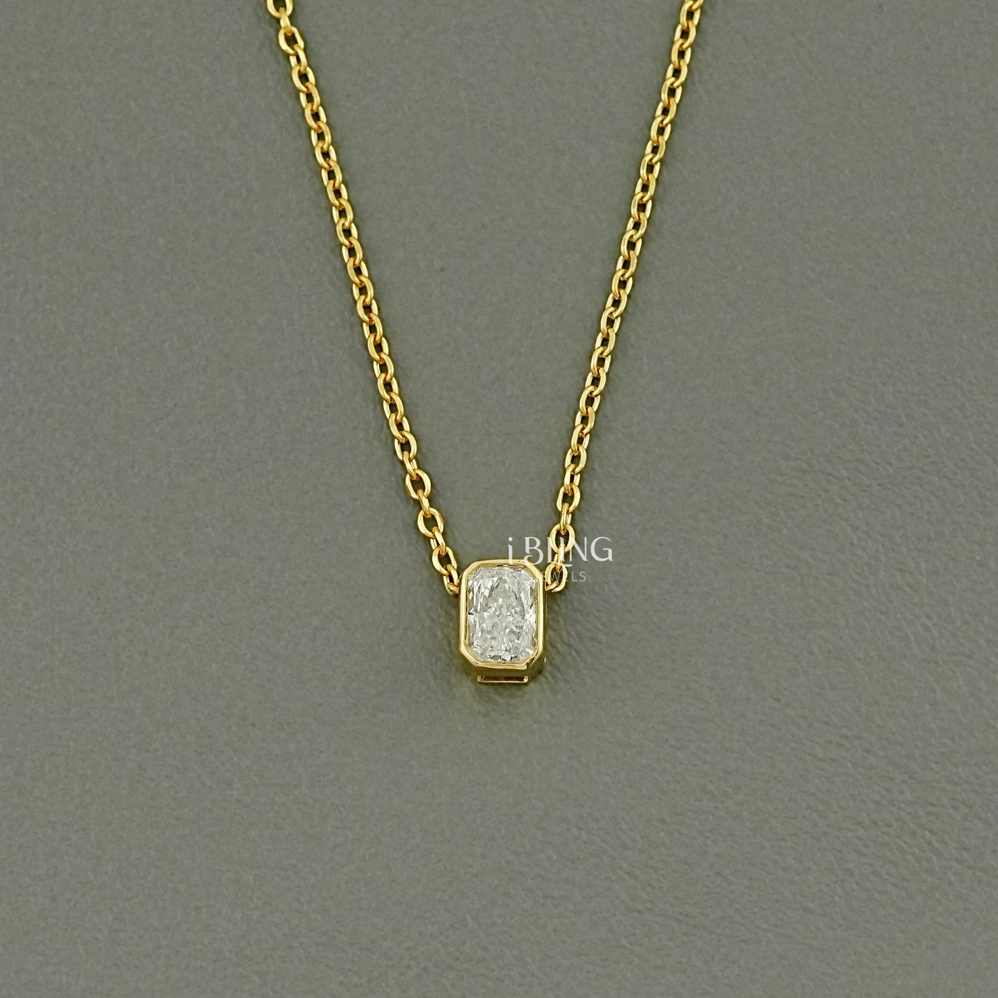 Radiant Cut Lab Diamond Solitaire Pendant Necklace Pendants