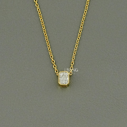 Radiant Cut Lab Diamond Solitaire Pendant Necklace Pendants