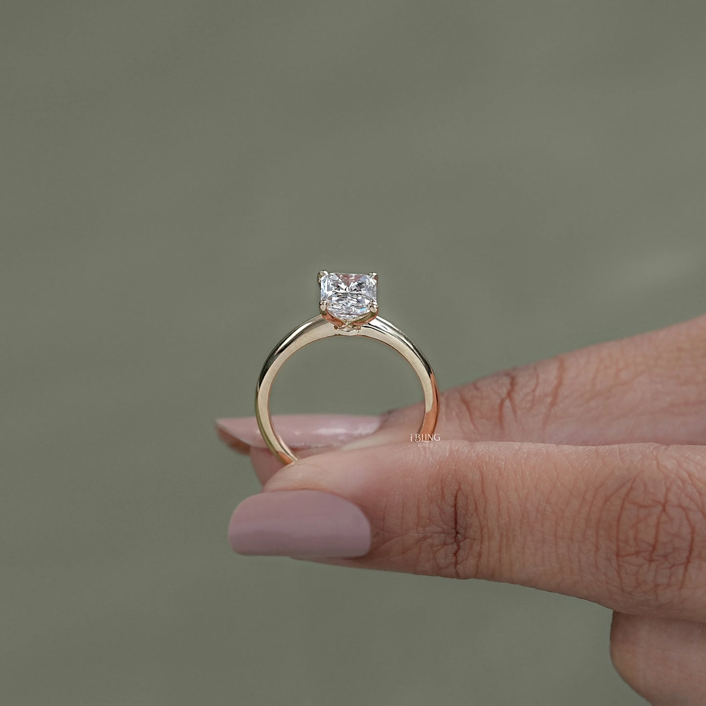 Radiant Cut Lab Diamond Solitaire Engagement Ring Solitaire Ring
