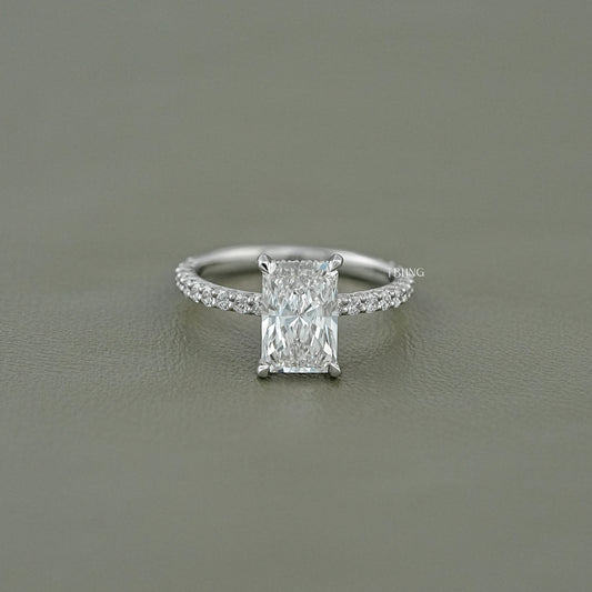 Radiant Lab Grown Diamond Solitaire Accent Ring Solitaire Accent Ring