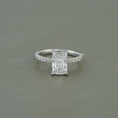 Radiant Lab Grown Diamond Solitaire Accent Ring