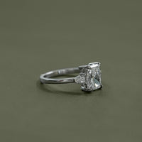 Radiant Cut Lab Diamond Three Stone Ring