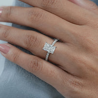 Radiant Lab Grown Diamond Solitaire Accent Ring