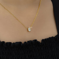 Radiant Cut Lab Diamond Solitaire Pendant Necklace
