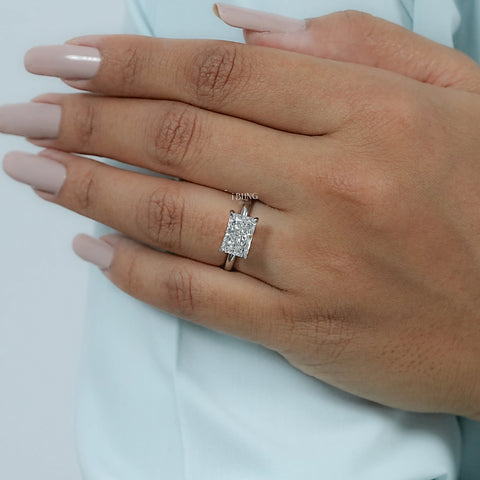Radiant Lab Grown Diamond East West Solitaire Ring