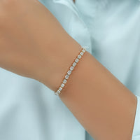 Bezel Set Radiant Cut Lab Diamond Tennis Bracelet