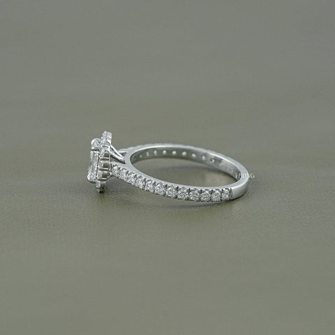 Radiant Cut Lab Diamond Halo Accent Ring