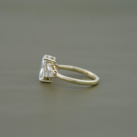 Radiant Cut Side Trapezoid Five Stone Ring