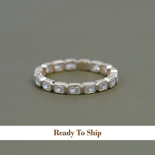 Radiant Cut Lab Grown Diamond Full Eternity Wedding Band Full Eternity