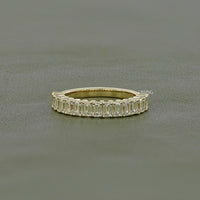 Emerald Cut Lab Diamond Half Eternity Band