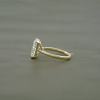Radiant Half Bezel Set Lab Diamond Solitaire Ring