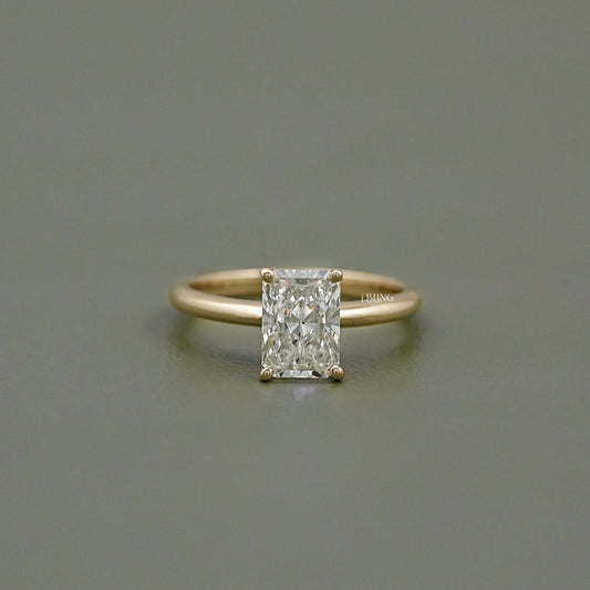 Radiant Cut Lab Diamond Solitaire Engagement Ring Solitaire Ring