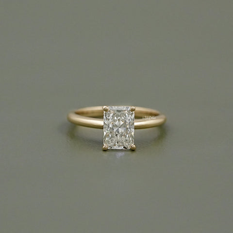 Radiant Cut Lab Diamond Solitaire Engagement Ring