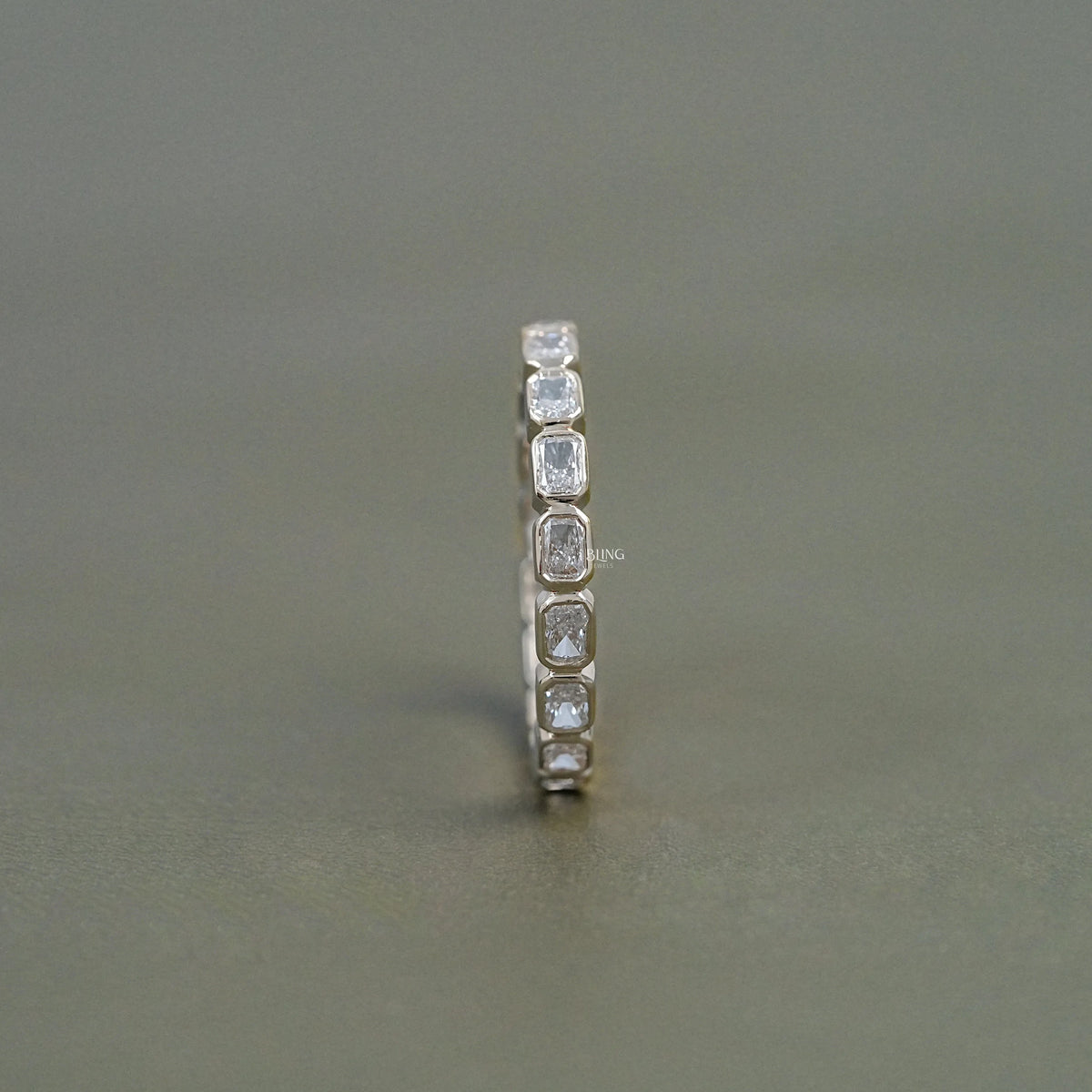 Radiant Cut Lab Grown Diamond Full Eternity Wedding Band