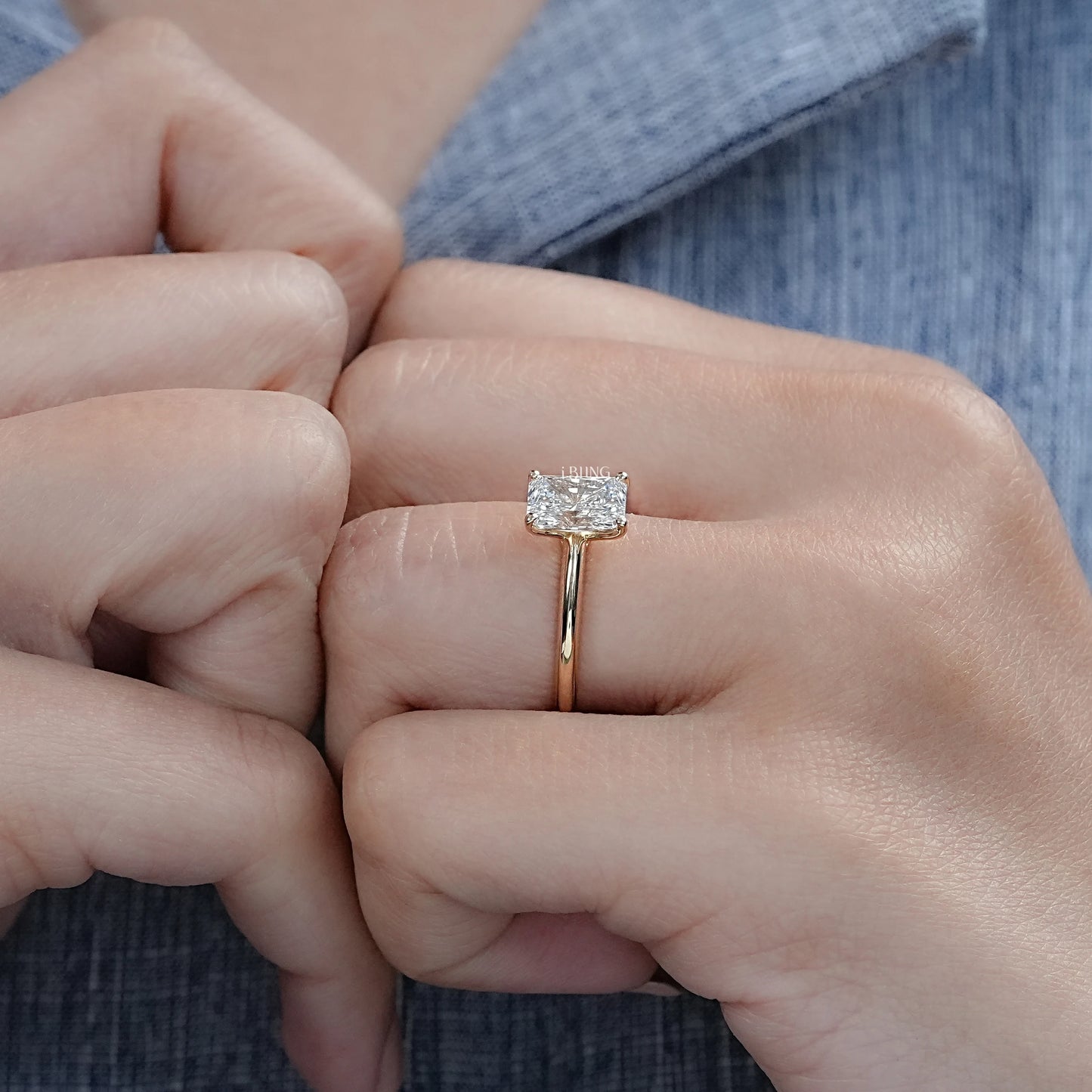 Radiant Cut Lab Diamond Solitaire Engagement Ring Solitaire Ring
