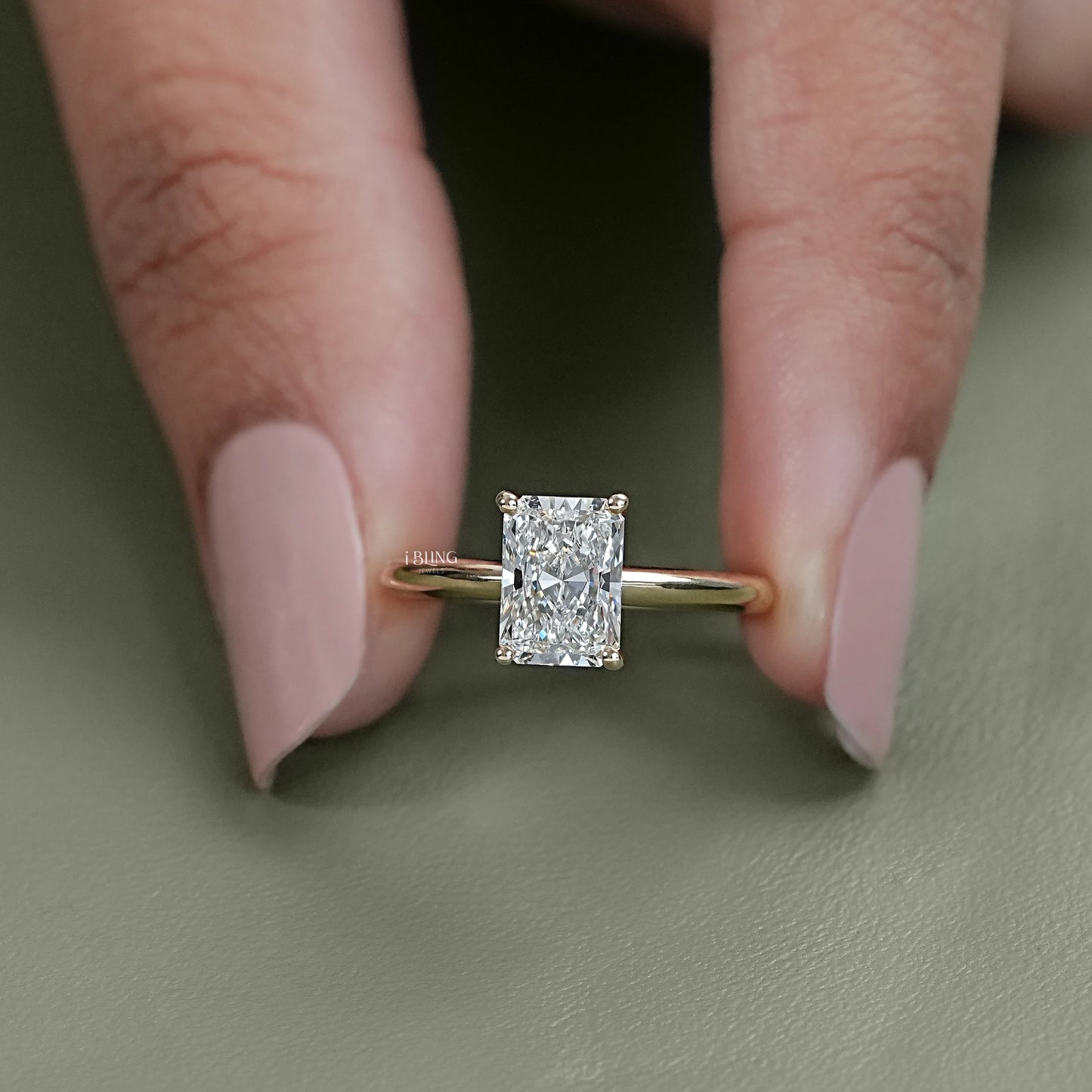Radiant Cut Lab Diamond Solitaire Engagement Ring Solitaire Ring