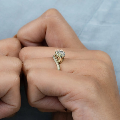 Pear Lab Grown Diamond Curved Solitaire Ring