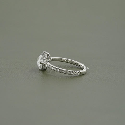 Hidden Halo Rose Cut Round Diamond Accent Ring