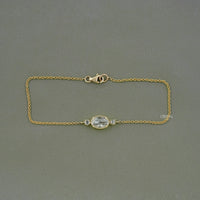 Three Stone Rose Cut Oval Diamond Bracelet