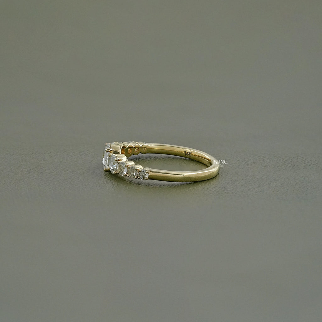 Rose Cut Round Diamond Engagement Ring