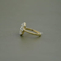 Rose Cut Round Diamond Halo Engagement Ring