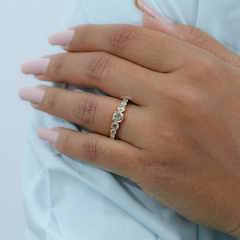 Rose Cut Round Diamond Engagement Ring
