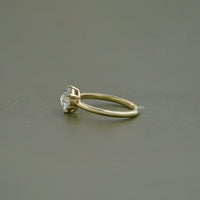 Round Rose Cut Lab Diamond Solitaire Ring
