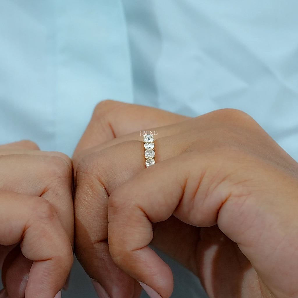 Rose Cut Round Diamond Eternity Band