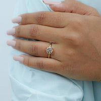 Round Rose Cut Lab Diamond Solitaire Ring