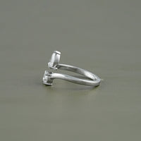 Pear & Round Cut Lab Grown Diamond Two Stone Ring