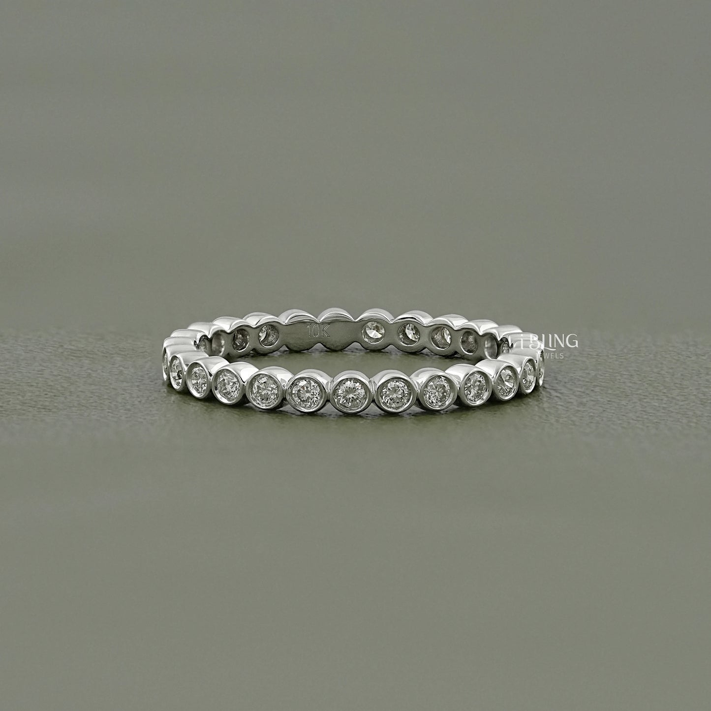 Bezel Set Round Cut Lab Diamond Wedding Band