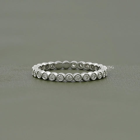 Bezel Set Round Cut Lab Diamond Wedding Band