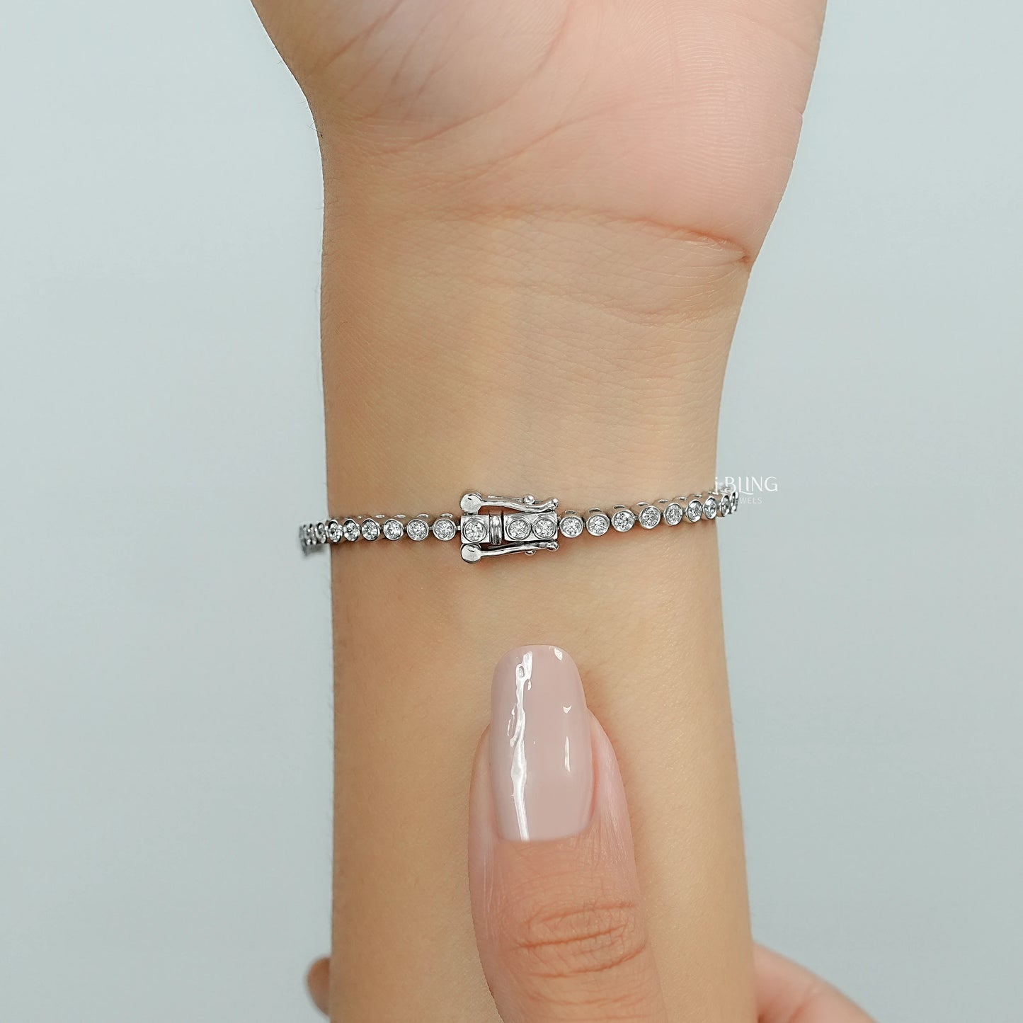 Bezel Set Round Lab Grown Diamond Tennis Bracelet