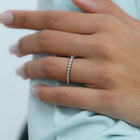 Bezel Set Round Cut Lab Diamond Wedding Band