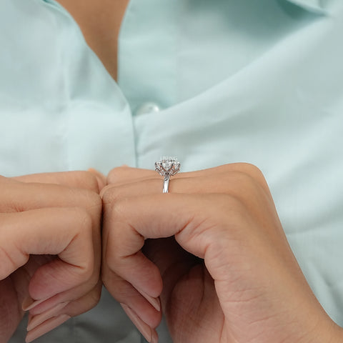 Round Cut Lab Diamond Solitaire Engagement Ring