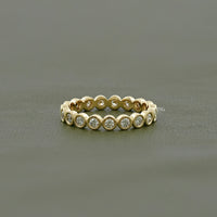 Round Bezel Set Lab Grown Diamond Wedding Band