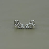 Round Cut Lab Grown Diamond Bezel Set Stud Earrings