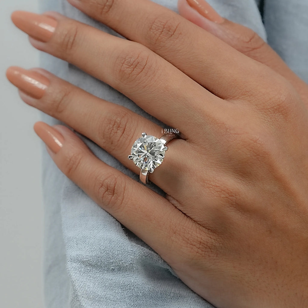 Round Cut Euro Shank Channel Set Diamond Ring