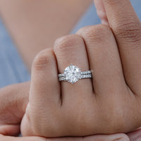 Round Cut Lab Diamond Bridal Ring Set