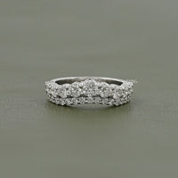 Round Cut Lab Diamond Curved Wedding Band