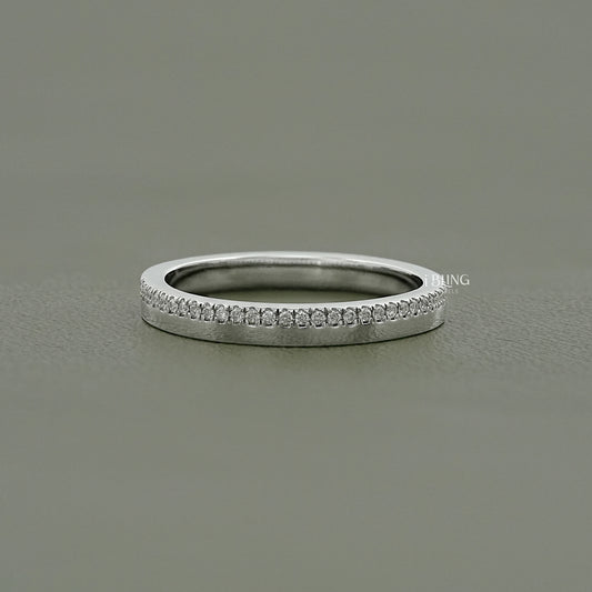 Round Cut Lab Diamond Pave Set Unisex Band Men's Band