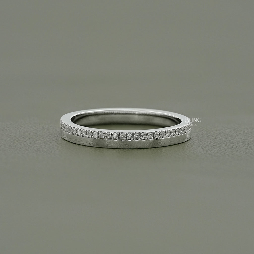 Round Cut Lab Diamond Pave Set Men's Band