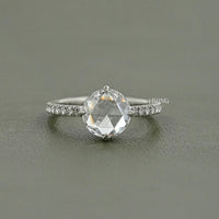 Hidden Halo Rose Cut Round Diamond Accent Ring