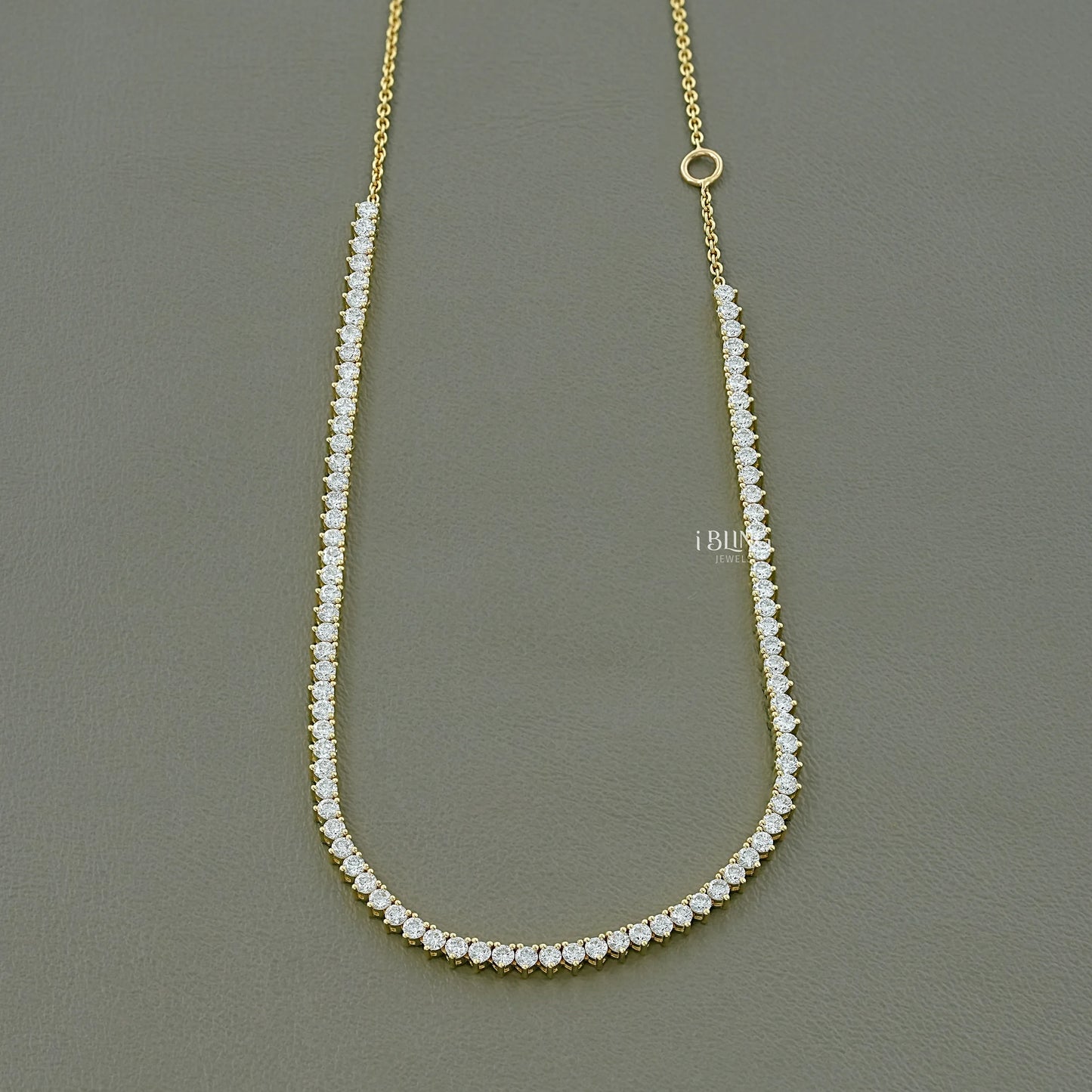 Round Cut Diamond Tennis Chain Necklace