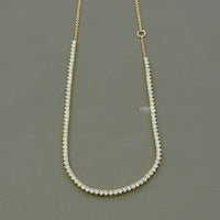 Round Cut Diamond Tennis Chain Necklace
