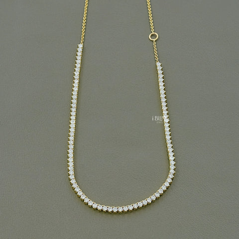 Round Cut Diamond Tennis Chain Necklace