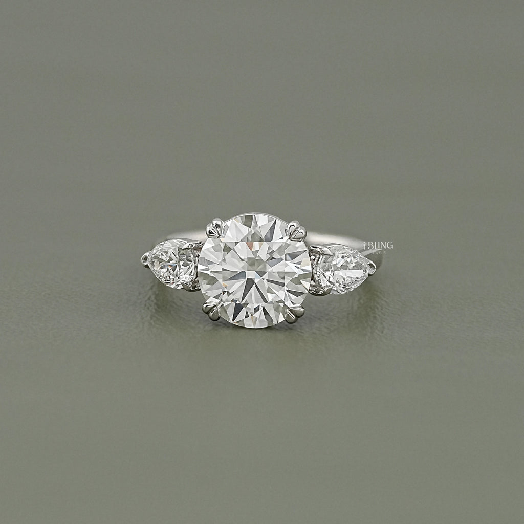 Three Stone Round Diamond Engagement Ring